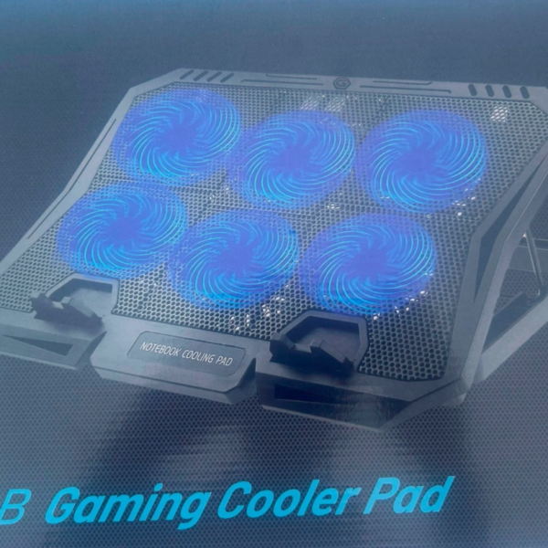 6 Powerful Fans Quiet Laptop Cooler Gaming Cooling Mat Pad Stand Tilt for 12-17"